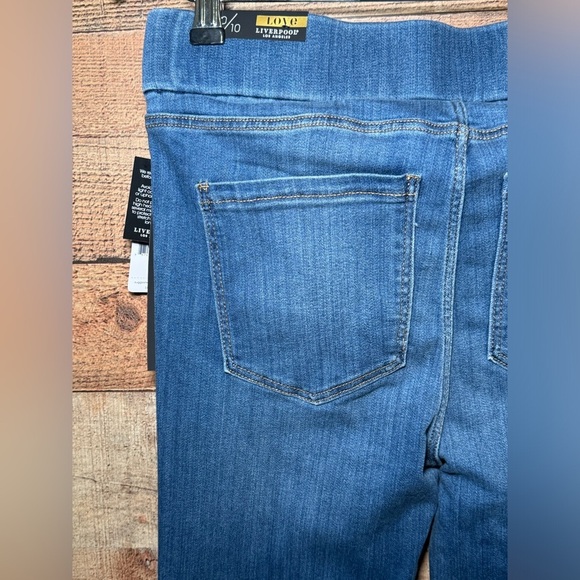 Liverpool Ankle Skinny Sienna 10/30 Pull-On Medium Blue Rinse Stretch - Picture 3 of 11